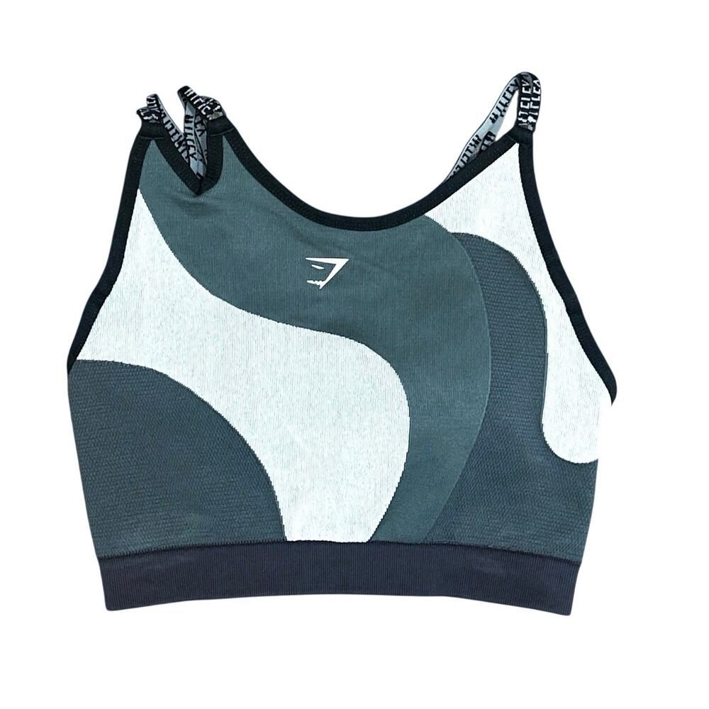 NWOT Gymshark WTFlex Seamless Asymmetric Strappy Wavy Sports Bra Size M